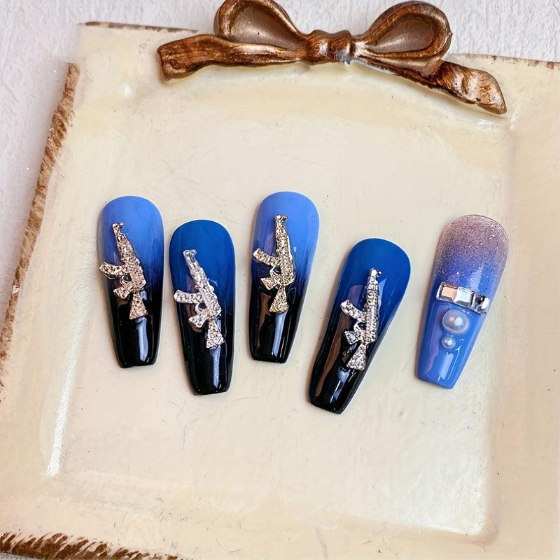 40pcs Vintage Alloy Gun Nail Art Charms for DIY and Nail Salon Punk Pistol Nail