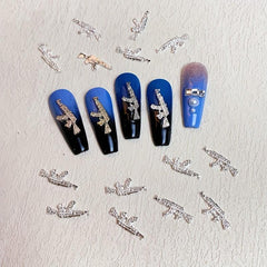 40pcs Vintage Alloy Gun Nail Art Charms for DIY and Nail Salon Punk Pistol Nail
