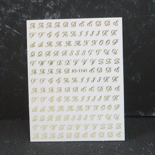 3D Holographic Old English Nail Art Stickers