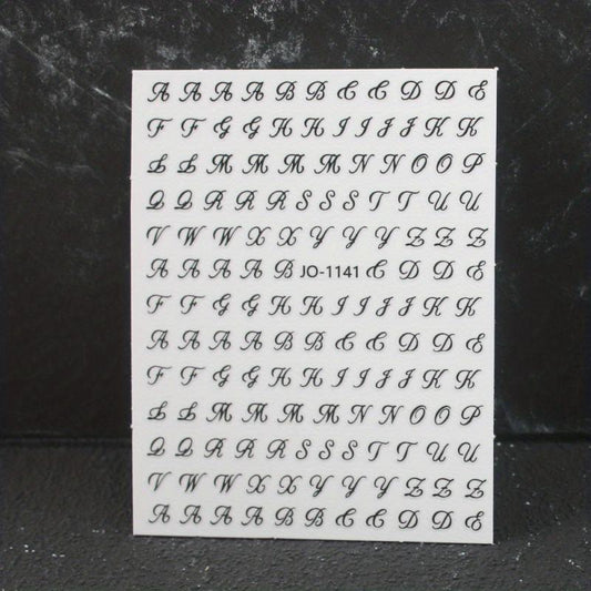 3D Holographic Old English Nail Art Stickers