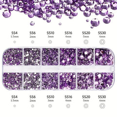 Colorful Flat Back Crystal Rhinestones for Nail Art - 2660 pcs