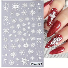 5D Embossed Christmas Nail Art Stickers - Snowflake Decals