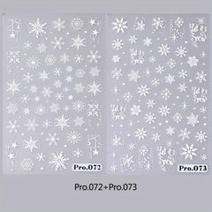 5D Embossed Christmas Nail Art Stickers - Snowflake Decals