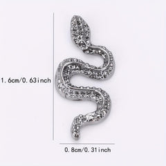 Set of 25 Alloy Snake Nail Art Charms with Rhinestone for DIY Nails Art