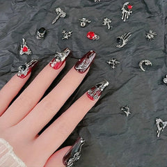 Halloween Skeleton Cross Nail Art Decoration 3D Charms DIY Decoration