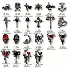 Halloween Skeleton Cross Nail Art Decoration 3D Charms DIY Decoration