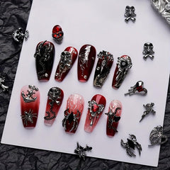 Halloween Skeleton Cross Nail Art Decoration 3D Charms DIY Decoration