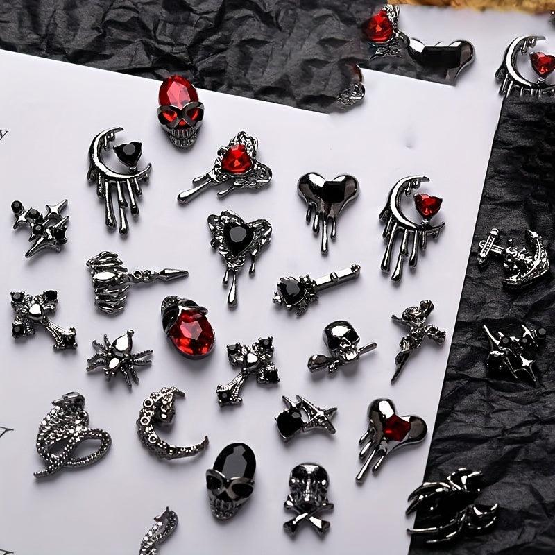 Halloween Skeleton Cross Nail Art Decoration 3D Charms DIY Decoration