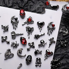Halloween Skeleton Cross Nail Art Decoration 3D Charms DIY Decoration