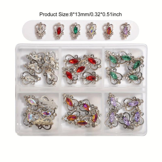 High End 3D Alloy Nail Art Charms with Rhinestones