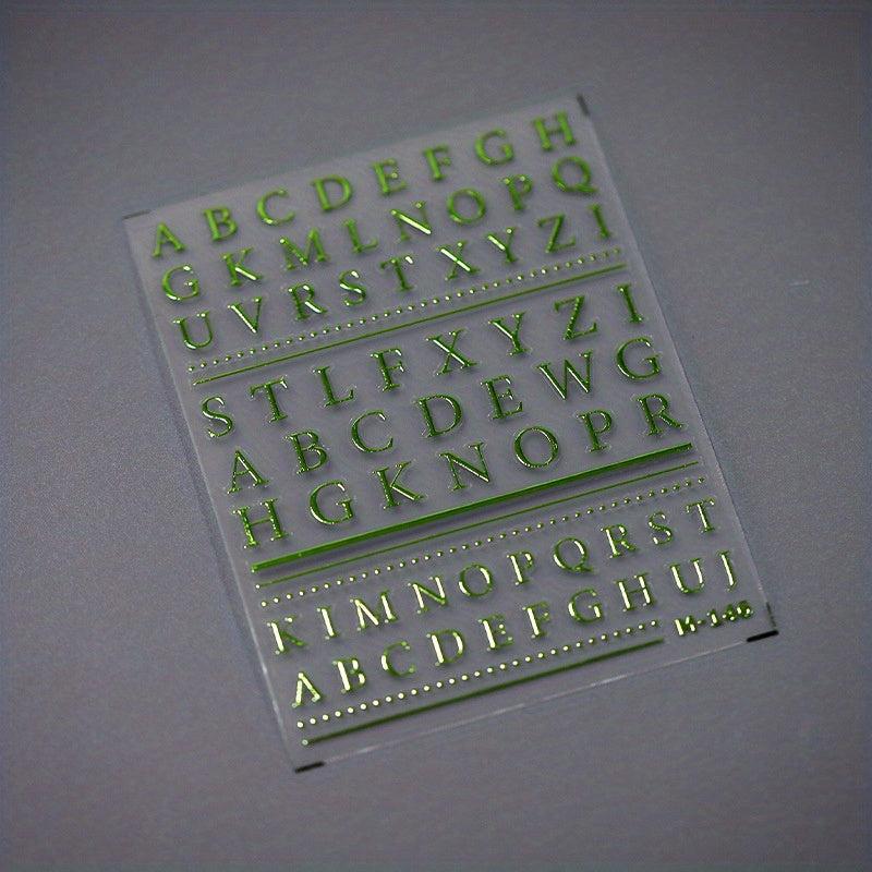 5D Embossed Laser Alphabet Nail Art Stickers Bronzing Letter Nail Decals