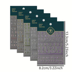 5D Embossed Laser Alphabet Nail Art Stickers Bronzing Letter Nail Decals