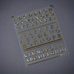 5D Embossed Laser Alphabet Nail Art Stickers Bronzing Letter Nail Decals