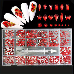 Assorted Nail Rhinestones Set - Decorative Gems for Nail Art