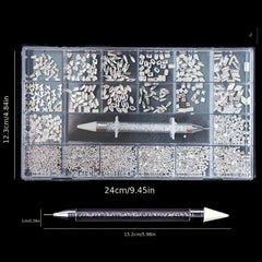 Assorted Nail Rhinestones Set - Decorative Gems for Nail Art