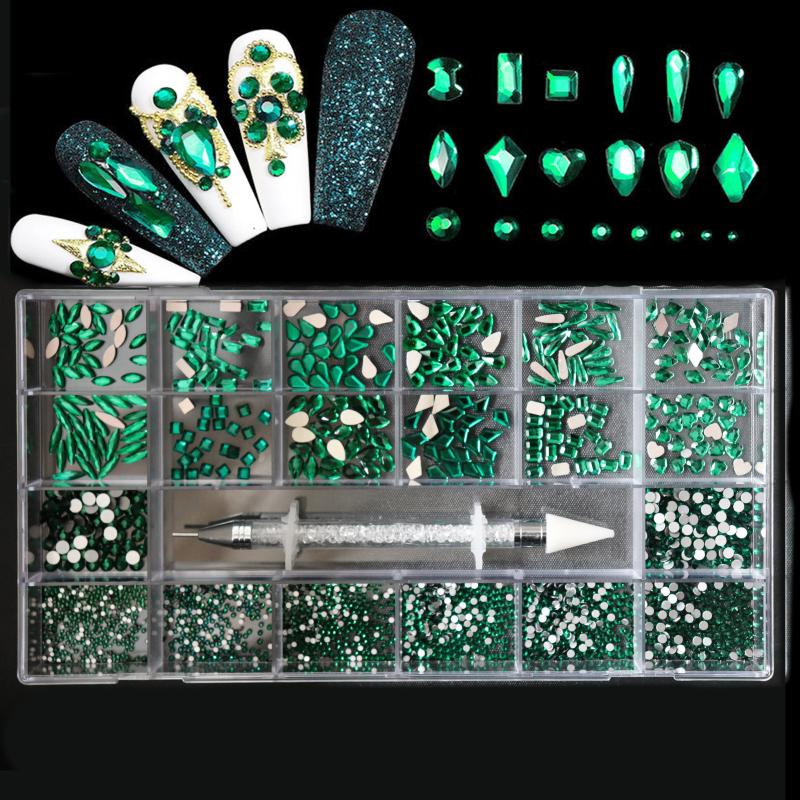 Assorted Nail Rhinestones Set - Decorative Gems for Nail Art