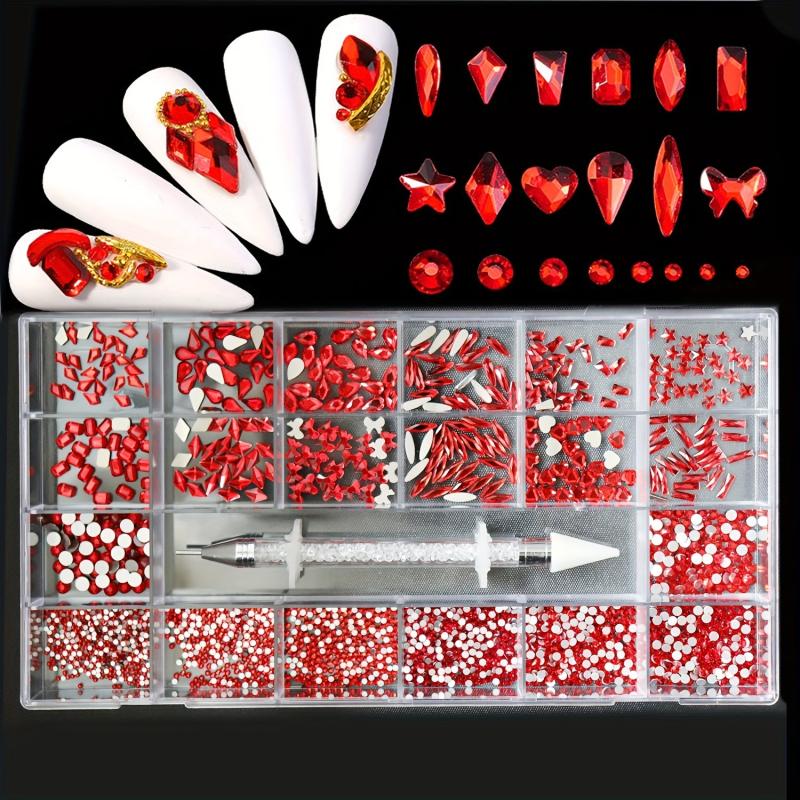 Assorted Nail Rhinestones Set - Decorative Gems for Nail Art