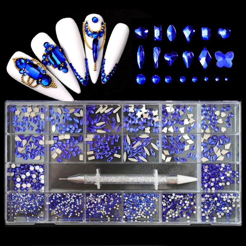 Assorted Nail Rhinestones Set - Decorative Gems for Nail Art