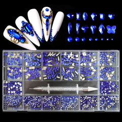 Assorted Nail Rhinestones Set - Decorative Gems for Nail Art
