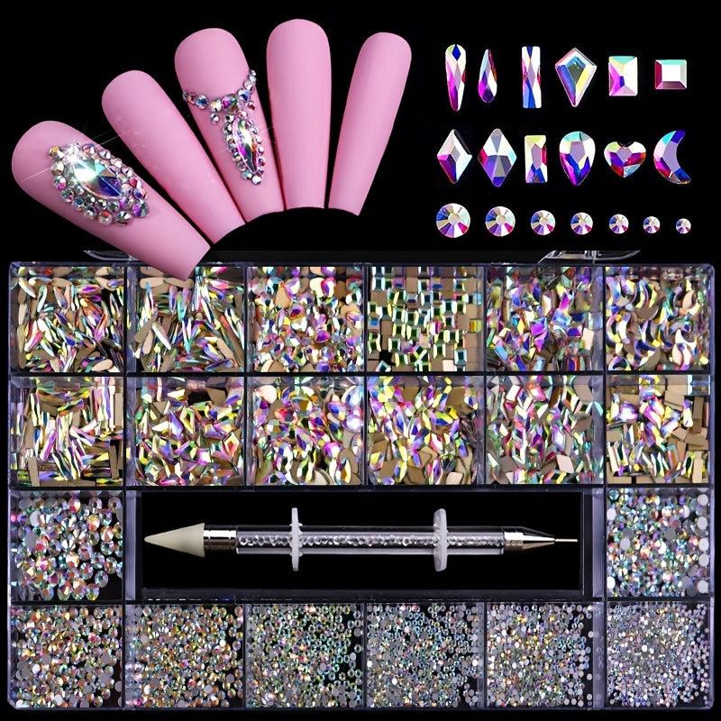 Assorted Nail Rhinestones Set - Decorative Gems for Nail Art
