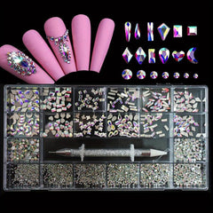 Assorted Nail Rhinestones Set - Decorative Gems for Nail Art