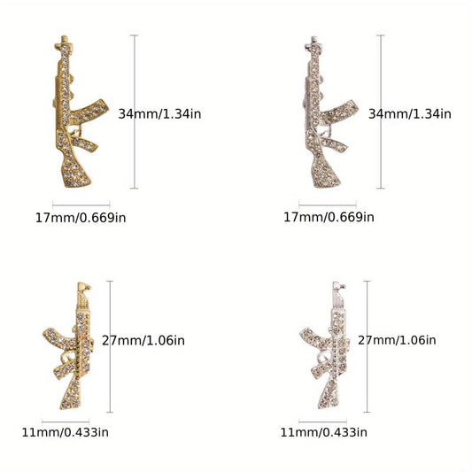 20pcs 3D Alloy Gun Nail Art Charms Crystal Rhinestones DIY Nail Salon Supplies