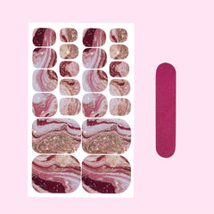 Glitter Gradient Marble Toe Wraps DIY Nail Art Decals for Women and Girls