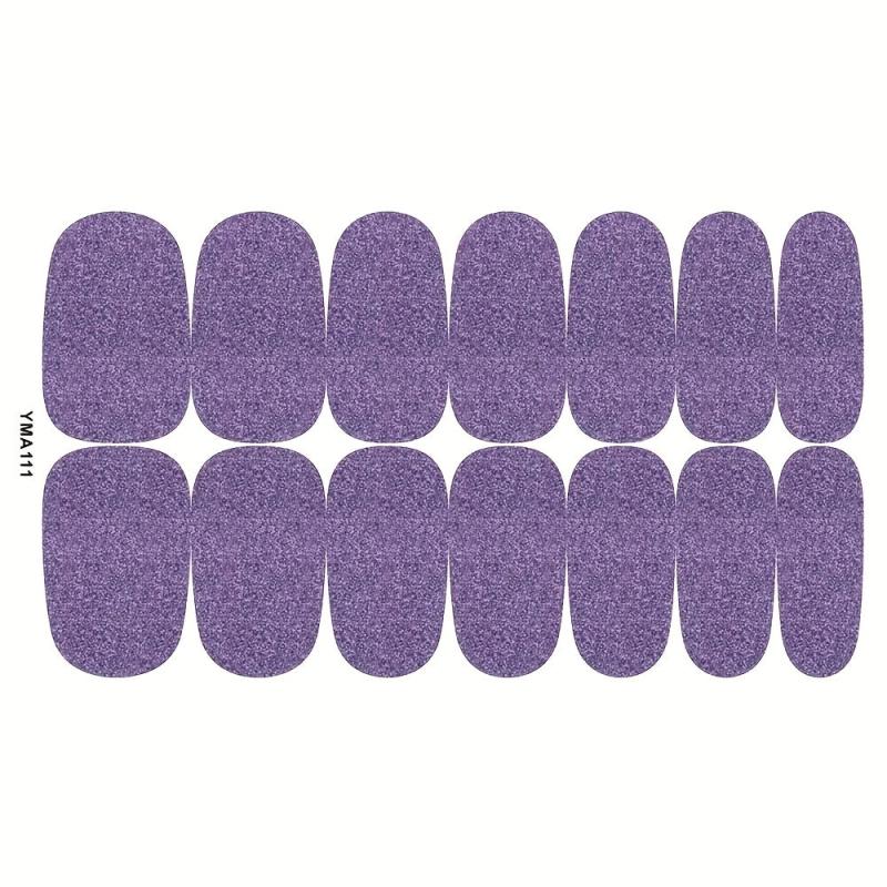 Glitter Nail Polish Stickers Full Wrap Nail Strips Self Adhesive Gel Art Decals