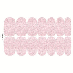Glitter Nail Polish Stickers Full Wrap Nail Strips Self Adhesive Gel Art Decals