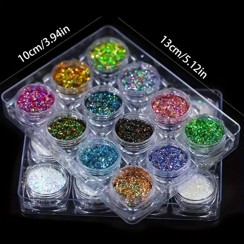 Fluorescent Nail Glitter Sequins Acrylic Powder for DIY Nail Art