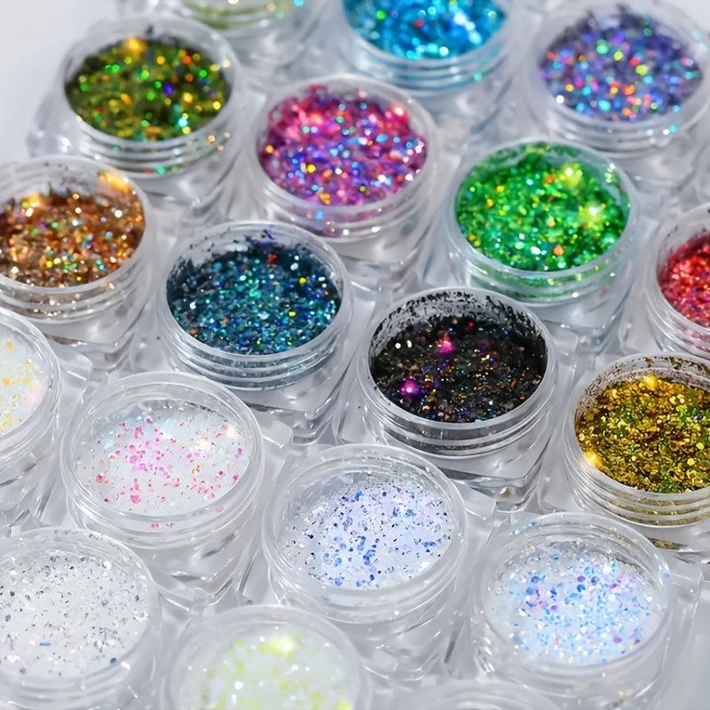 Fluorescent Nail Glitter Sequins Acrylic Powder for DIY Nail Art