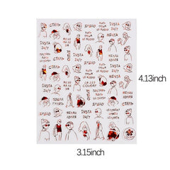 3D Red Nail Stickers For Couples Embossed Nail Art Slider Decoration