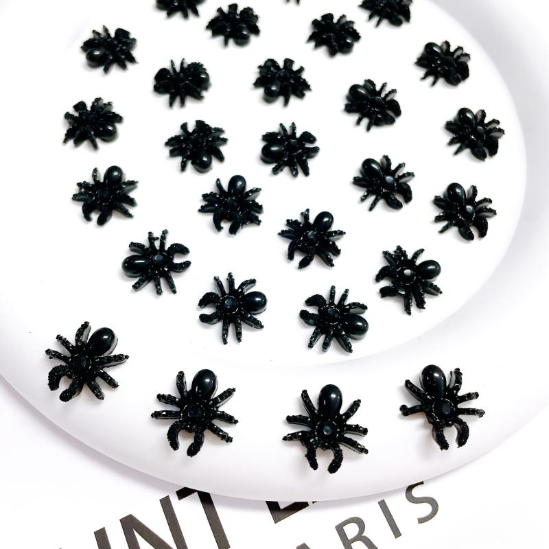 30pcs Halloween Spider Nail Art Charms 3D Alloy Spider Nail Art Accessories