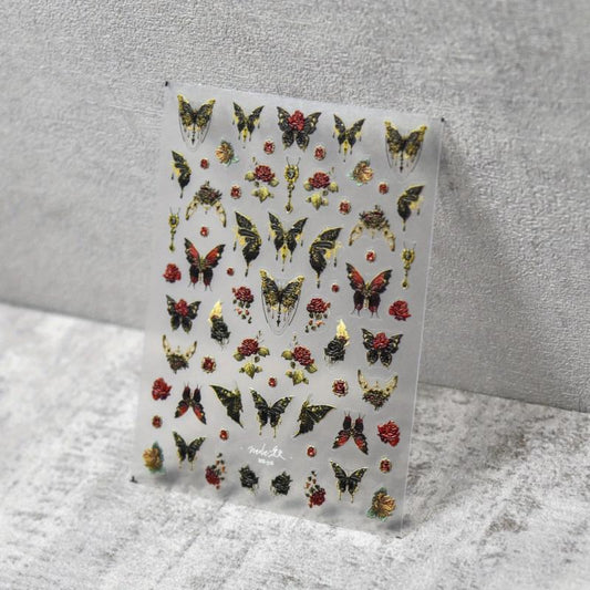 5D Embossed Butterfly Nail Art Stickers Self Adhesive Decals for DIY Nail Art