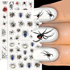 2pcs 5D Halloween Nail Stickers Devil's Eye Spider Self Adhesive