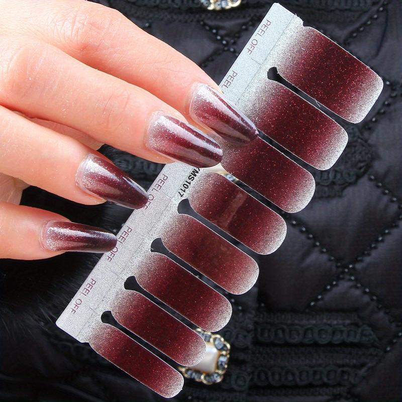 Y2K Gradient Red Purple Nail Polish Stickers