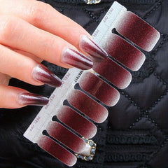 Y2K Gradient Red Purple Nail Polish Stickers