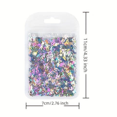 1pc Holographic Letter Nail Art Glitter 3D English Alphabet Nail Designs