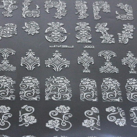3D Totem Nail Art Stickers Decals Silver Metal Nail Art Decoration