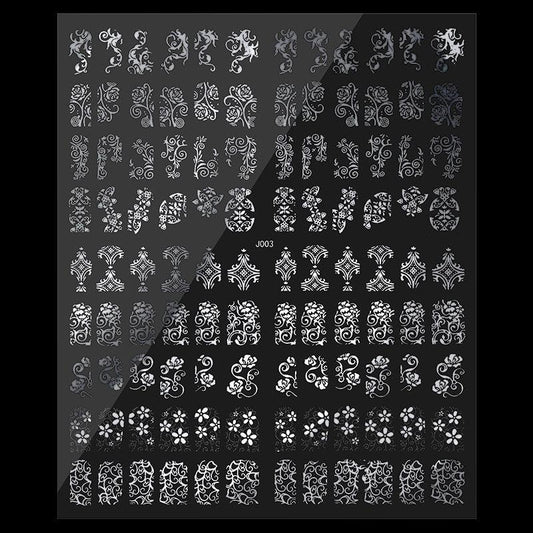 3D Totem Nail Art Stickers Decals Silver Metal Nail Art Decoration