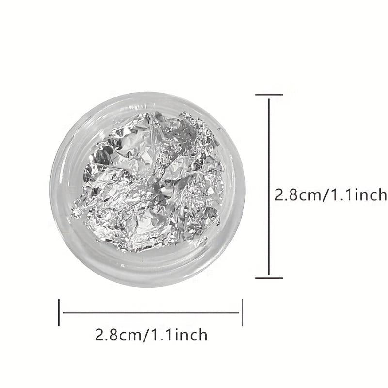 3D Sparking Nail Foil Golden Silver Flakes Nail Glitter Metallic Nail Art