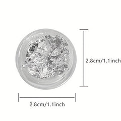 3D Sparking Nail Foil Golden Silver Flakes Nail Glitter Metallic Nail Art