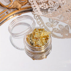 3D Sparking Nail Foil Golden Silver Flakes Nail Glitter Metallic Nail Art