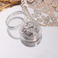 3D Sparking Nail Foil Golden Silver Flakes Nail Glitter Metallic Nail Art