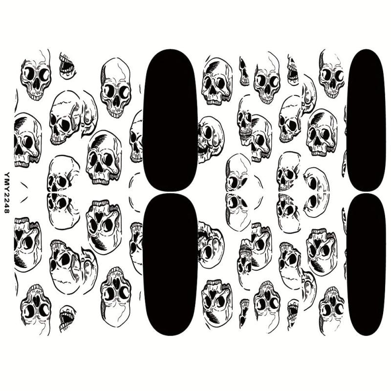 Halloween Skull Face Nail Polish Sticker