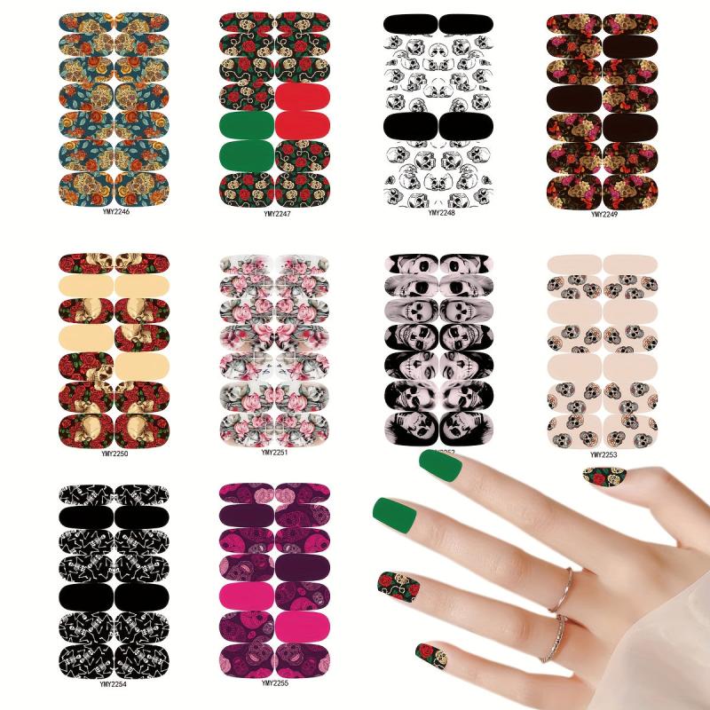 Halloween Skull Face Nail Polish Sticker