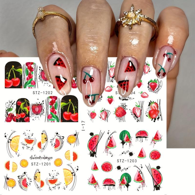 4pcs Nail Sticker Self-Adhesive Nail Wrap Art