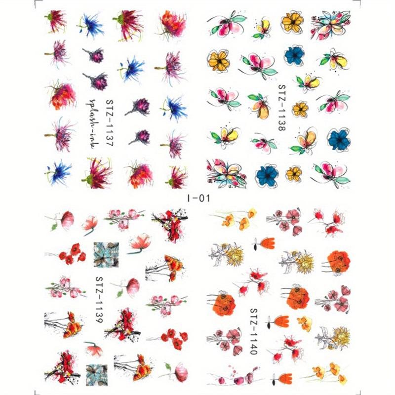 4pcs Nail Sticker Self-Adhesive Nail Wrap Art