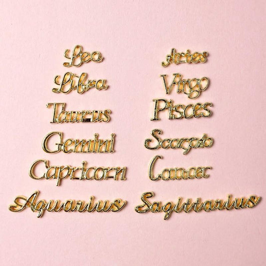 12pcs Zodiac Constellation Nail Art Charms - 12 Styles
