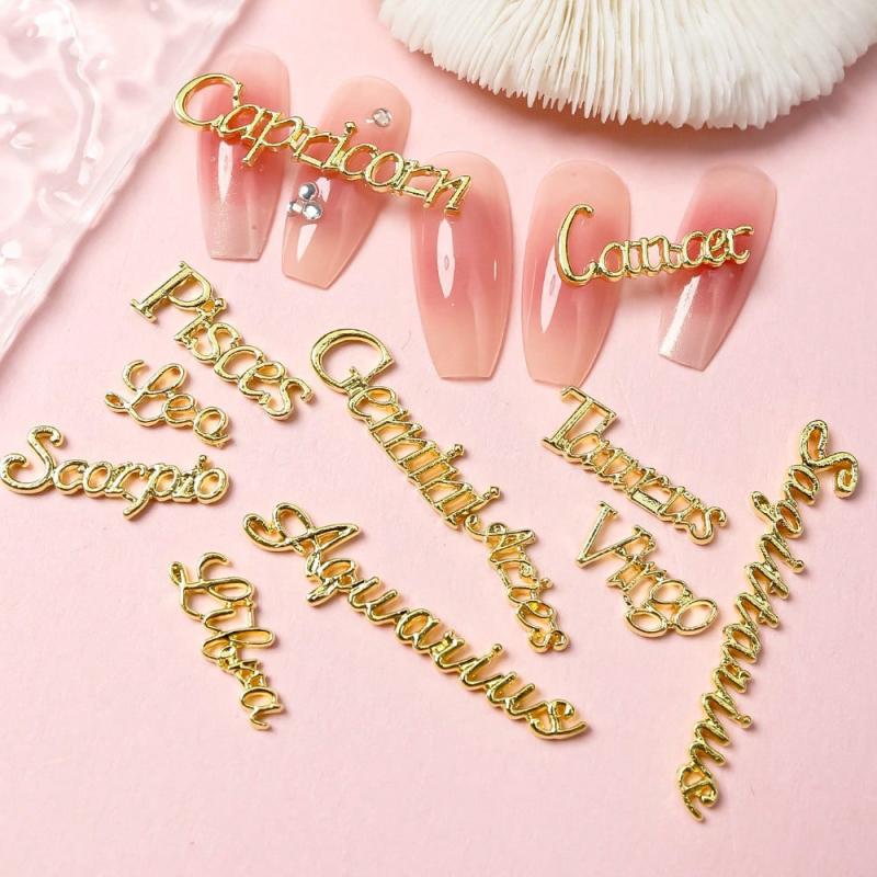 12pcs Zodiac Constellation Nail Art Charms - 12 Styles